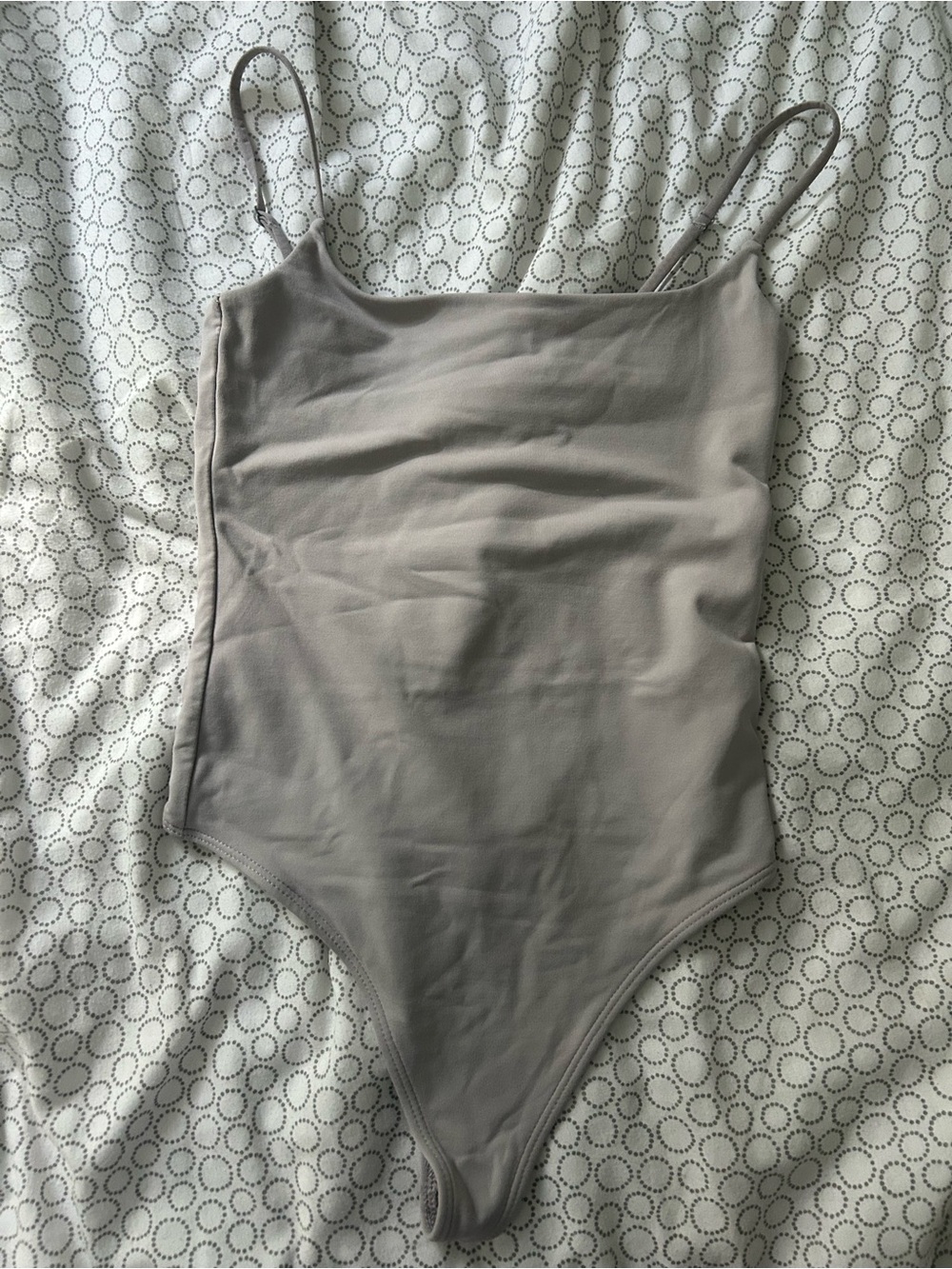 Babaton Neutral Taupe Spaghetti-Strap Bodysuit